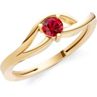 Ruby Minimal Curve Solitaire Ring in 18ct Gold
