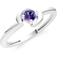 Amethyst Petite Solitaire Orion Ring in 9ct White Gold