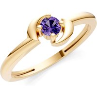 Amethyst Petite Solitaire Orion Ring in 18ct Gold