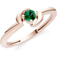 Emerald Petite Solitaire Orion Ring in 9ct Rose Gold