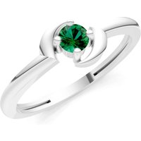 Emerald Petite Solitaire Orion Ring in 9ct White Gold