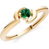 Emerald Petite Solitaire Orion Ring in 18ct Gold