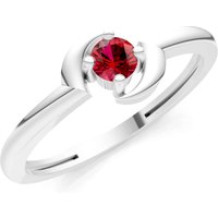 Ruby Petite Solitaire Orion Ring in 18ct White Gold