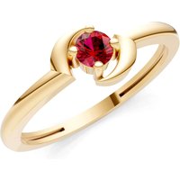 Ruby Petite Solitaire Orion Ring in 18ct Gold