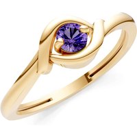 Amethyst Wrap Solitaire Lunara Curve Ring in 9ct Gold