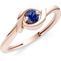 Sapphire Wrap Solitaire Lunara Curve Ring in 9ct Rose Gold