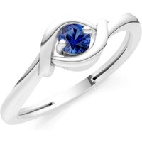 Sapphire Wrap Solitaire Lunara Curve Ring in 9ct White Gold