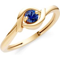 Sapphire Wrap Solitaire Lunara Curve Ring in 18ct Gold