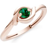 Emerald Wrap Solitaire Lunara Curve Ring in 9ct Rose Gold