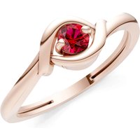 Ruby Wrap Solitaire Lunara Curve Ring in 9ct Rose Gold
