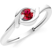 Ruby Wrap Solitaire Lunara Curve Ring in 18ct White Gold