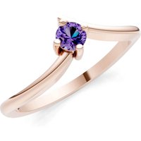 Amethyst Asymmetrical Solitaire Sirius Ring in 9ct Rose Gold