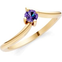 Amethyst Asymmetrical Solitaire Sirius Ring in 18ct Gold