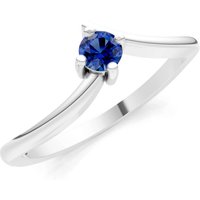 Sapphire Asymmetrical Solitaire Sirius Ring in 9ct White Gold