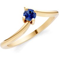 Sapphire Asymmetrical Solitaire Sirius Ring in 9ct Gold