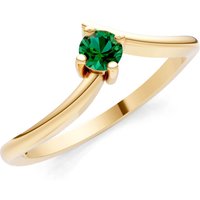 Emerald Asymmetrical Solitaire Sirius Ring in 18ct Gold
