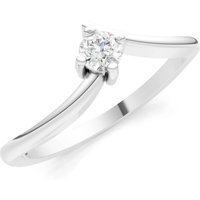 Diamond Asymmetrical Solitaire Sirius Ring, 0.11 ct in 9ct White Gold