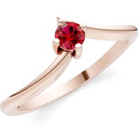 Ruby Asymmetrical Solitaire Sirius Ring in 9ct Rose Gold
