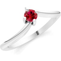 Ruby Asymmetrical Solitaire Sirius Ring in 18ct White Gold