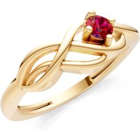 Ruby Intertwined Solitaire Lyra Orbit Ring in 18ct Gold