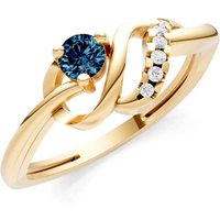 Alexandrite and Diamond Twist Accent Solitaire Ring in 18ct Gold