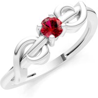 Ruby Double Knot Tiny Solitaire Andromeda Twist Ring in 18ct White Gold