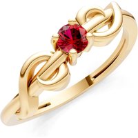 Ruby Double Knot Tiny Solitaire Andromeda Twist Ring in 18ct Gold