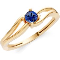 Sapphire Split Shank Tiny Solitaire Ring in 9ct Gold