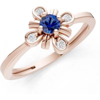Sapphire and Diamond Floral Cluster Nova Bloom Ring in 9ct Rose Gold