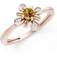 Citrine and Diamond Floral Cluster Nova Bloom Ring in 9ct Rose Gold