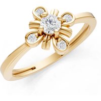 Diamond Floral Cluster Nova Bloom Ring, 0.11 ct in 9ct Gold