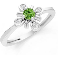 Peridot and Diamond Floral Cluster Nova Bloom Ring in 18ct White Gold