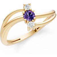 Sapphire and Diamond Bypass Cluster Accent Ring in 18ct Gold