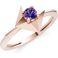 Amethyst Tiny Solitaire Ring in 9ct Rose Gold