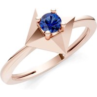 Sapphire Tiny Solitaire Ring in 9ct Rose Gold