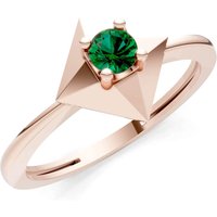 Emerald Tiny Solitaire Ring in 9ct Rose Gold