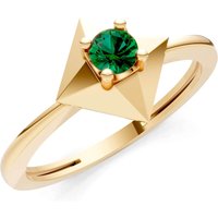 Emerald Tiny Solitaire Ring in 18ct Gold
