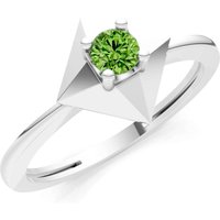 Peridot Tiny Solitaire Ring in 9ct White Gold