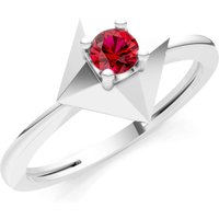 Ruby Tiny Solitaire Ring in 18ct White Gold
