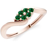 Emerald Wave Cluster Prong Ring in 9ct Rose Gold