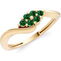 Emerald Wave Cluster Prong Ring in 18ct Gold