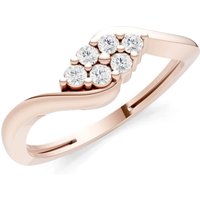 Diamond Wave Cluster Prong Ring in 9ct Rose Gold