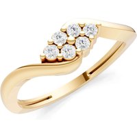 Diamond Wave Cluster Prong Ring in 18ct Gold