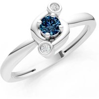 Alexandrite and Diamond Trinity Harmony Three Stone Stacking Ring in 9ct White Gold
