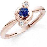 Sapphire and Diamond Trinity Harmony Three Stone Stacking Ring in 9ct Rose Gold