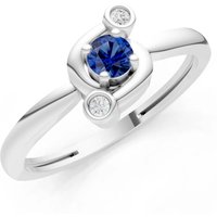 Sapphire and Diamond Trinity Harmony Three Stone Stacking Ring in 9ct White Gold