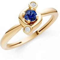 Sapphire and Diamond Trinity Harmony Three Stone Stacking Ring in 9ct Gold