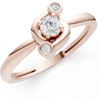 Diamond Trinity Harmony Three Stone Stacking Ring, 0.11 ct in 9ct Rose Gold