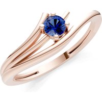 Sapphire Celeste Flow Bypass Solitaire Ring in 9ct Rose Gold