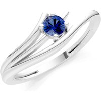 Sapphire Celeste Flow Bypass Solitaire Ring in 18ct White Gold